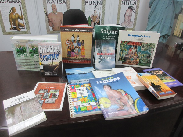 a collection of books by Saipan authors